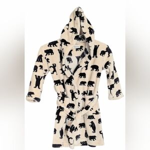 Little Blue House Kids Unisex (Medium/4-5) Cozy Belted Fleece Hooded Robe